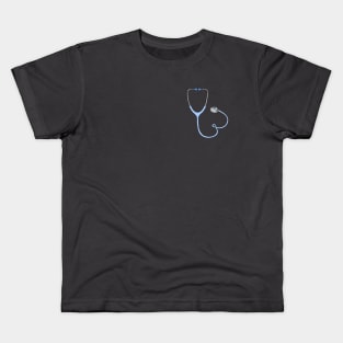 Blue heart stethoscope Kids T-Shirt